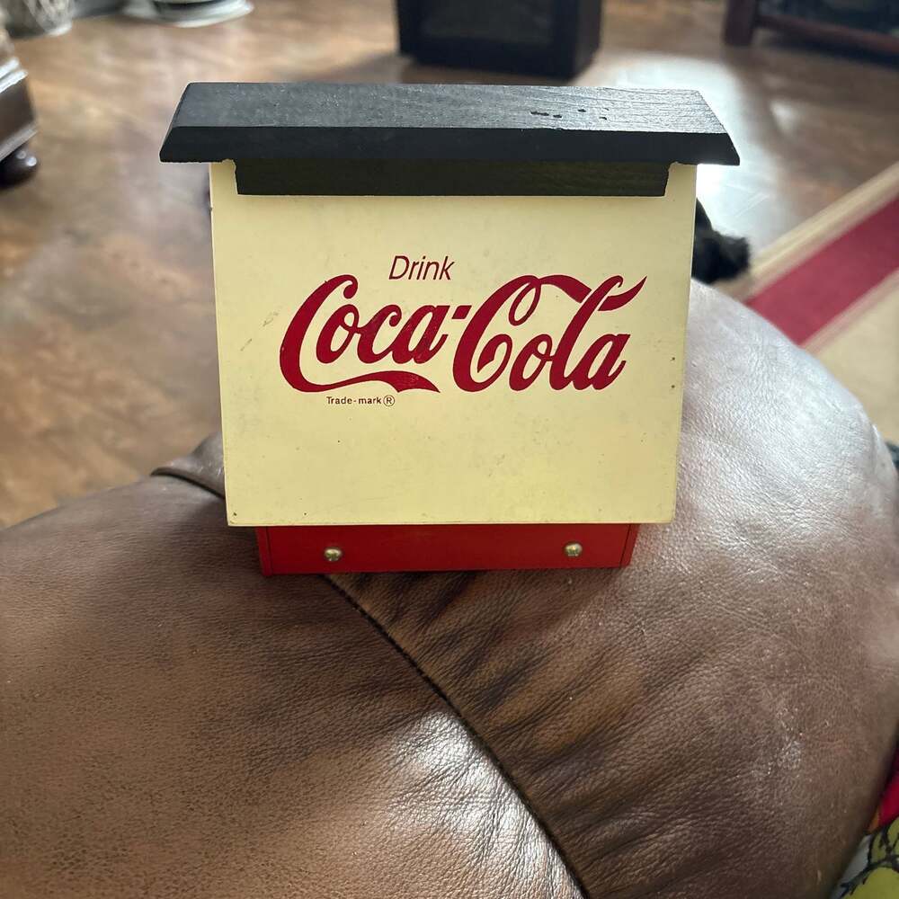 Vintage Coca-Cola Wooden Birdhouse Decor
